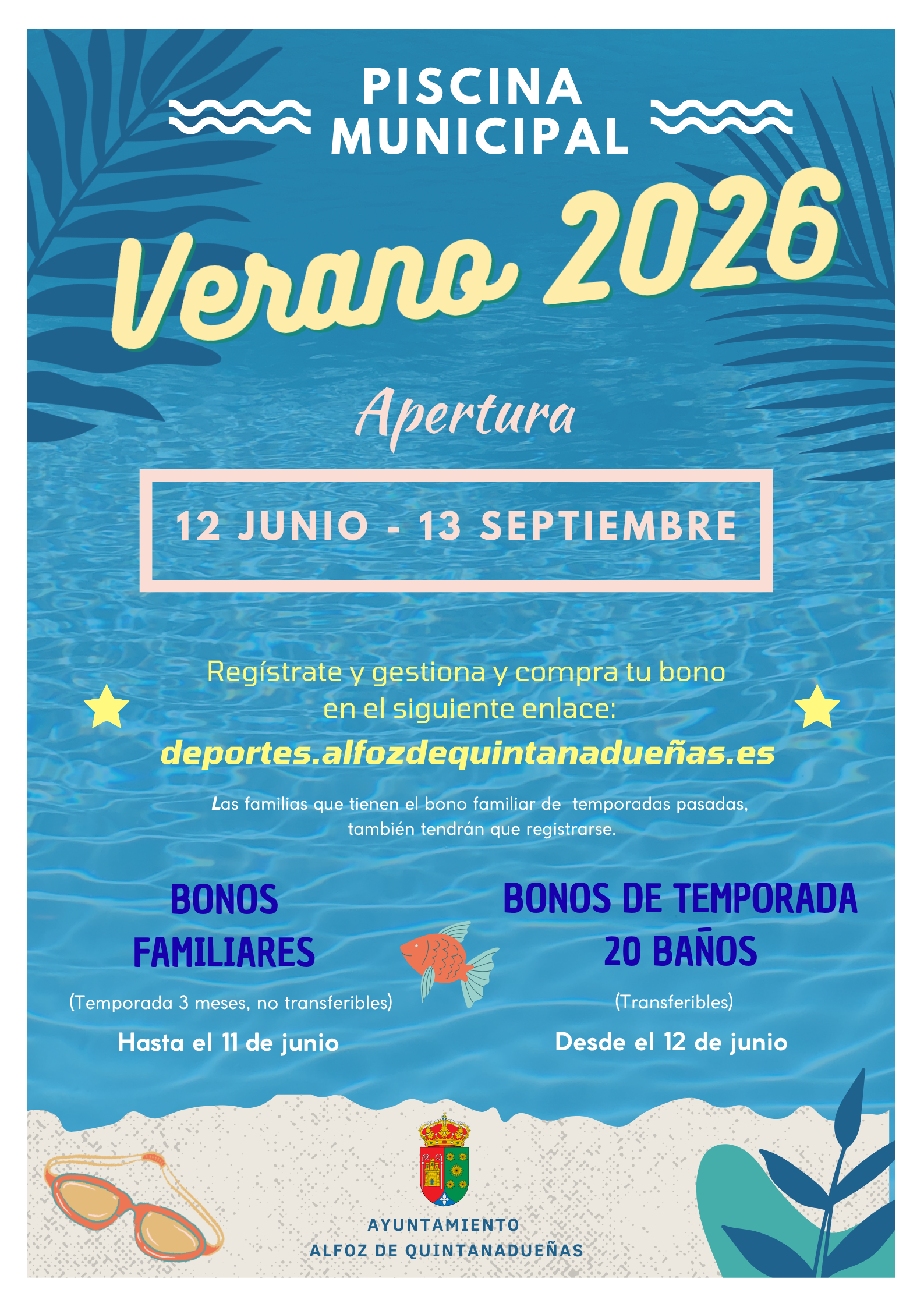 Piscinas municipales, Verano 2026