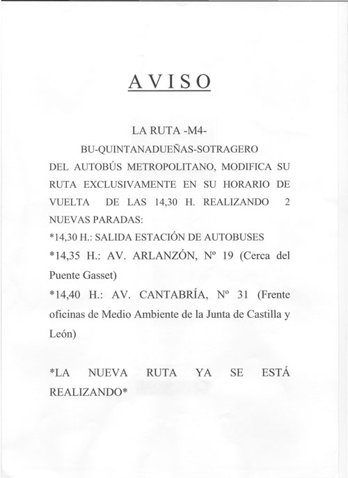 aviso autobús